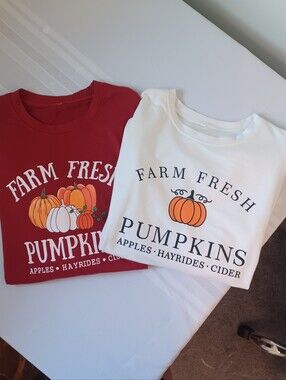NWOT Farm Fresh Pumpkins Fall Sweatshirts Lot of 2 Crewnecks Cozy in Large